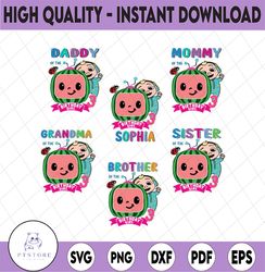 Personalized Coco melon birthday Svg Png, Customized Cocomelon Birthday Svg, Custom Personalize Birthday Family matching