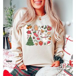 Christmas Sweatshirt For Her, Women Christmas Sweater, Cute Xmas Sweatshirt, Christmas Party Sweatshirt, Gift For Teache