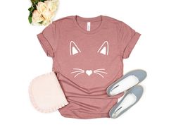 Cat Shirt, Kitty Kitten T Shirt,Tee,Mens, Womens Ladies Funny Present I Love Cats Animal Lover T-shirt,Whiskers Face Gir