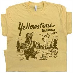 Yellowstone T Shirt Funny Shirts Yellowstone Shirt National Park Cute Bear Cool Graphic T Shirt Grand Tetons Hiking Camp