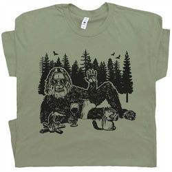 Sexy Bigfoot T Shirt Funny Sasquatch Shirts for Men Women Guys Weird Cryptid Tshirts Bigfoot Camping Graphic Tee Silly U