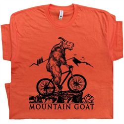 Mountain Bike T Shirts Cool Mountain Goat Tee Riding Biking Graphic Witty Gift For Mens Womens Kids Youth Trail Biker Bi