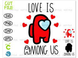 Love is Among Us svg png, Among Us SVG Layered, Among Us shirt svg Among Us png, Among Us heart SVG, Among Us SVG Cricut