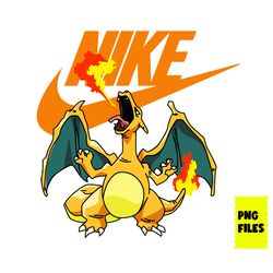 Charizard With Nike Png, Nike Logo Png, Charizard Png, Pokemon Nike Png, Fashion Brands Png Digital File
