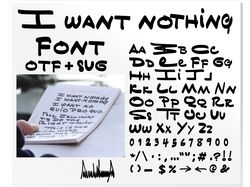 I want nothing Font / Trump font SVG & Trump font OTF / Instant download