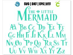 Little Mermaid Font OTF, Little Mermaid SVG, Disney font, Little Mermaid letters SVG, Mermaid svg Cut Files