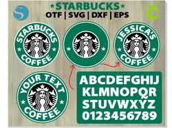 Starbucks font ttf svg, Starbucks Emblem svg png, Custom Starbucks logo svg | DIY Personalize Customized Starbucks