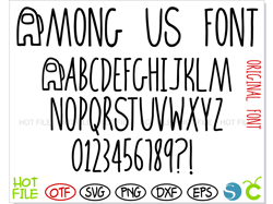 Among Us Font OTF, Among Us Font SVG, Among Us Logo svg vector, Game Font, Among Us letters svg
