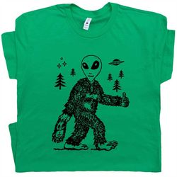 Alien Bigfoot T Shirt Funny Bigfoot Shirt Weird Cryptid Shirt Alien Mask Tee Sasquatch Shirt UFO T Shirt X Files Cryptoz