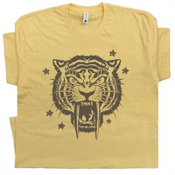 Sabertooth Tiger T Shirt Dinosaur T Shirt Cool Graphic Tee for Women Men Saber Tooth Jaguar Jurassic Park Animal Origina