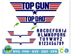 Top Gun Logo DIY Personalize | Top Gun font SVG TTF PNG, Top Gun Logo Emblem SVG PNG, Top Gun SVG, Top Gun PNG