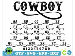 Cowboy Distressed Font, Cowboy Font svg with Tails, Western Font ttf, Western Font svg, Cowboy Font svg, Cowboy Letters