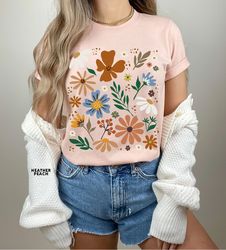 Wildflower Tshirt, Wild Flowers Shirt, Floral Tshirt, Flower Shirt, Gift for Women, Ladies Shirts, Best Friend Gift, Gro