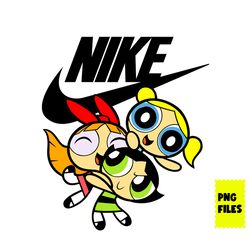 Powerpuff Girls Nike Png, Powerpuff Girls Swoosh Png, Nike Logo Png, Cartoon Png, Powerpuff Girls Png Digital File