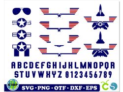 Top Gun svg png Bundle | Top Gun Logo Emblem DIY Personalize | Top Gun Logo Emblem svg png, Top Gun font svg otf