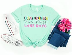 Boat Waves, Sun Rays shirt,Lake Squad Shirt, Lake Shirt, Vacation Shirt, Camping Life Shirt, Family Matching Shirts, Cus