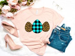 Buffalo Plaid and Leopard Print Easter Eggs Shirt,Easter Shirt For Woman,Easter Shirt,Easter Family Shirt,Easter Day,Eas