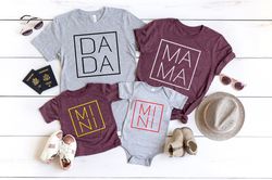 Dada Mama Shirts, Big Bro Sister Baby Shirt, Family Matching Shirt, Family Shirts, Mommy and Me Shirts, Daddy and Me Shi