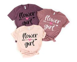 Flower Girl Shirt, Cute Flower Girl Idea, Wedding Tshirt, Matching Bridesmaid Tshirt, Custom Bridal Tshirts, Flower Girl