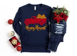 Happy Harvest Shirt, Thankful Fall, Fall Family Shirts, Harvest Season,Thanksgiving Shirts, Family Matching Shirts, Cute