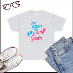 Keeper Of The Gender Reveal T-Shirt Baby Announcement Shirt