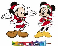 Christmas Mickey and Minnie svg, disney christmas svg, png
