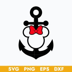 Minnie Anchor Svg, Disney Cruise Svg, Disney Vacation Svg, Minnie Mouse Svg, Png Dxf Eps Digital File
