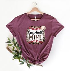 Leopard Baseball Mimi shirt, Baseball Grandma Sweatshirt,Leopard Baseball Grandma Hoodie,Grandma Birthday Gift,Grandma S