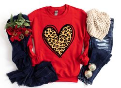 Leopard Print Valentines Day Shirt,Valentines Day Shirts For Woman,Heart Shirt,Cute Valentine Shirt,Valentines Day Gift,