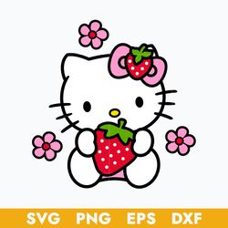 Strawberry Hello Kitty Svg, Hello Kitty Svg, Cartton Svg, Png Dxf Eps Digital File