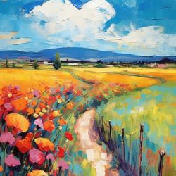 "Field of poppy" oil painting