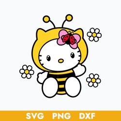 Bee Hello Kitty Svg, Hello Kitty Svg, Bee Svg, Cartoon Svg, Png Dxf Digital File