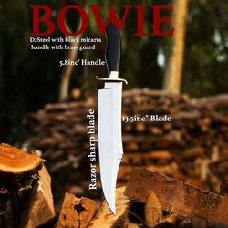 Handmade D2 Steel Musso Bowie Knife, Hand Forged Knives, Hunting knives, Bowie Knives, Gift for men, Anniversary gift