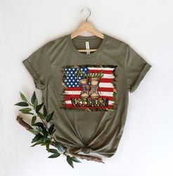 Proud Veteran American Flag Shirt,America  Soldier Trail Shirt, American Shirts, 4th Of July, Patriotic Shirt,Army Shirt