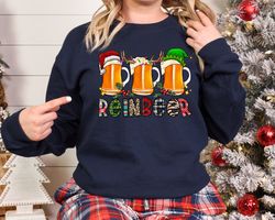 Rainbeer Sweatshirt,Christmas Family Shirt,Christmas Gift,Holiday Gift,Christmas Family Matching Shirt,Beer Christmas Sh
