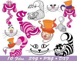 Cheshire Cat svg, alice in wonderland svg, Cheshire Cat png