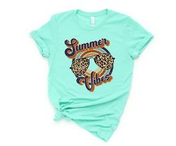 Summer Vibes Shirt,Summer Cheetah Shirt,Vacation Shirts for Women,Retro Vintage Summer Vibes Shirt,Vacay Mode,Vacation T