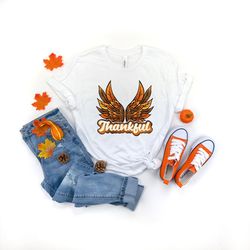 Thankful Butterfly Leopard Shirt,Thanksgiving Shirt,Thanksgiving Family Shirts,Thanksgiving Shirts,Thankful Grateful Ble
