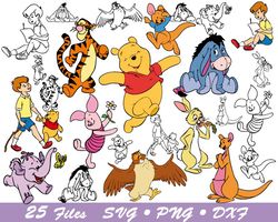 Winnie the pooh svg for cricut, pooh outline svg, pooh png