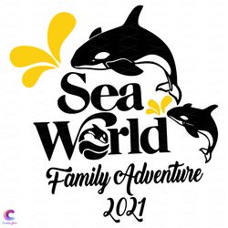 Sea Worlds Family Adventure 2021 Dolphin Yellow Svg, Trending Svg, Sea Worlds Sv