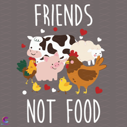 Friends Not Food Svg, Trending Svg, Friends Svg, Animals Svg, Cow Svg, Pig Svg,