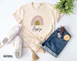 Auntie Shirt - Rainbow Shirt - Aunt Tee Shirt - Aunt To Be Shirt - Birthday Gift Aunt - Pregnancy Announcement - Tia Shi