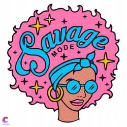 Black Girl Savage Mode Svg, Black Girl Svg, Headband Girl Sv
