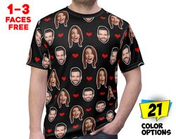 Crazy Face Unisex Love T-shirt, Personalized Face Shirt, Best Friend Birthday Gift, Girlfriend Gift, Boyfriend Gift, Cus