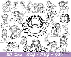 Garfield Outline svg, Garfield svg, Garfield Outline png