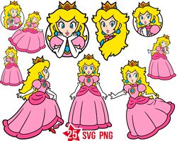 princess peach svg for cricut, super mario bros logo svg, mario png