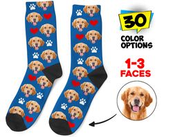 Custom Dog Socks, Personalized Pet Photo Socks Customized Cute Dog Cat Face, Dog Lover Picture Gift Funny Dog Socks Dog