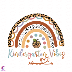 Kindergarten Vibes Svg, Back To School Svg, Kindergarten Svg, Rainbow