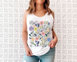 Floral Shirt Tank, Grow Positive Thoughts Tank, Bohemian Style Tank, Butterfly Shirt, Trending Right Now, Women's Graphi