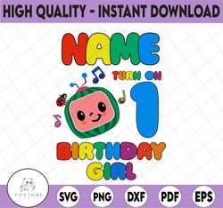 Cocomelon Personalized Name And Ages Birthday Girl SVG PNG, Cocomelon Brithday svg,Cocomelon Family Birthday svg, Waterm